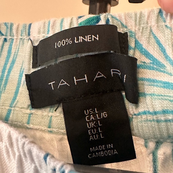 Tahari Linen Pants size L - Picture 2 of 3
